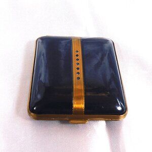 Black Mondaine Compact with Blue Stone Front # 24563